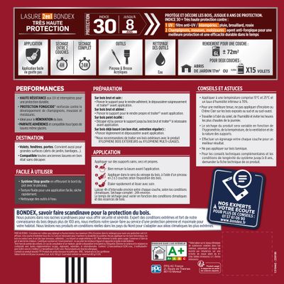 Lasure très haute protection 8 ans chêne moyen format spécial 6 L - BONDEX