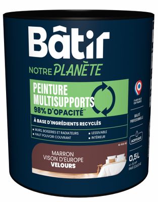 Peinture multi supports velours marron vision d'Europe 0,5 L - BATIR NOTRE PLANETE