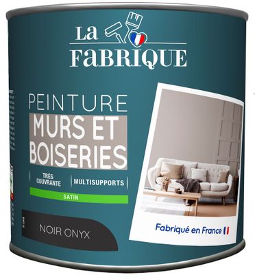 Peinture mur et boiserie Noir Onyx satin 0,5 L - LA FABRIQUE