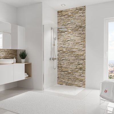 Panneau mural de douche 100x255 cm parement clair DecoDesign Décor - SCHULTE