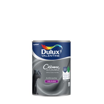 Peinture crème de couleur Anthracite velours 1L - DULUX VALENTINE