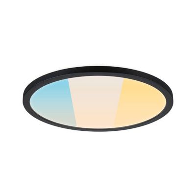 Plafonnier salle de bains LED Atria Shine Ø 30cm noir IP44 2250 lumens blanc variable CCT - PAULMANN