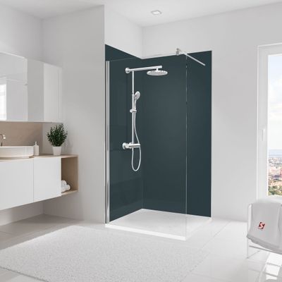 Panneaux muraux de douche 90+90x210 cm anthracite DécoDesign Couleur - SCHULTE