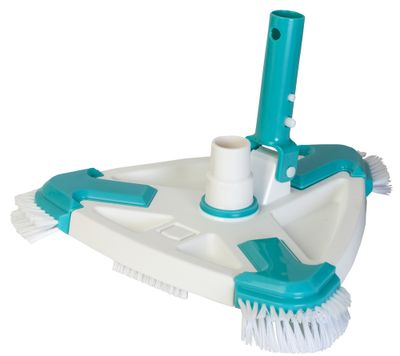 Balai nettoyeur piscine triangulaire rotatif avec brosse GRE