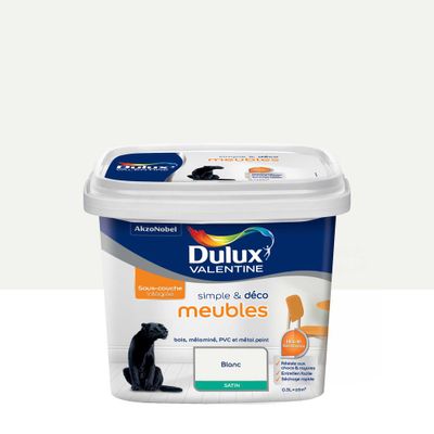 Peinture pour meubles simple & déco Blanc Satin 0,5 L - DULUX VALENTINE