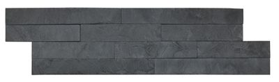 Parement mural intérieur/extérieur pierre naturelle noir 36 x 10 cm paquet de 0,47 m² ELYSSA TRADING