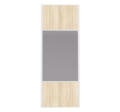 Porte de placard Miroir et Acacia Crème Profil blanc H 248,5 x L 92,2 cm YNGENIO