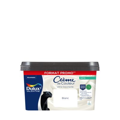 Peinture crème de couleur Blanc satin 2,5L promo - DULUX VALENTINE