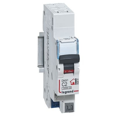Disjoncteur phase+neutre 2A 3kA bornes automatiques - LEGRAND