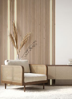 Profil MDF pour bande lumineuse led 3D Latt LED pepper oak fond noir - 20 x 41/54 x 2500mm - AJ TIMBER