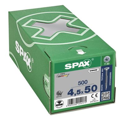 Vis tête fraisée T-star 4,5 x 50 mm par 500 SPAX
