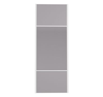 Porte de placard Miroir et Gris Profil blanc H 248,5 x L 62,2 cm YNGENIO