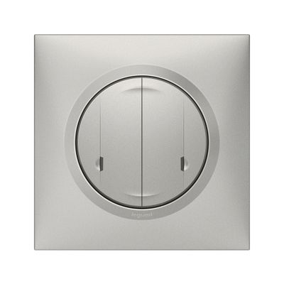 Double interrupteur connecté avec neutre + plaque Aluminium - Dooxie with Netatmo