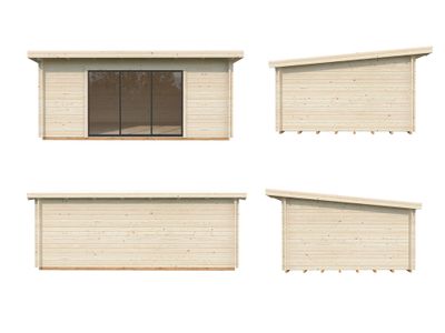 Studio de jardin en bois Lea avec baie coulissante simple vitrage - 26,1 m² hors-tout - Livraison à domicile - PALMAKO