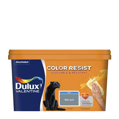 Peinture Color Resist murs et boiseries Bleu Gris 2,5 L mat - DULUX VALENTINE