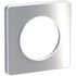 Plaque de finition 1 poste aluminium brossé/ blanc - Odace 2011 Touch SCHNEIDER ELECTRIC
