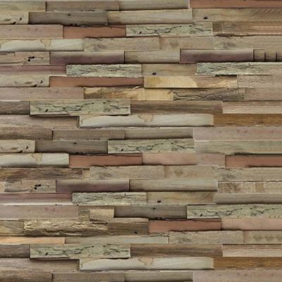 Parement mural intérieur bois teck COLORADO 18 x 49.5 cm paquet de 0.45 m² AJ TIMBER