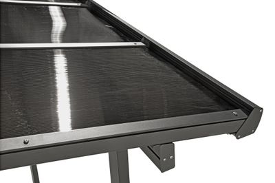Toit terrasse en aluminium et en polycarbonate anthracite TT 3042 AL 12,83 m², Livraison à domicile incluse - HABRITA