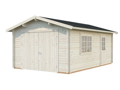Garage en bois Roger avec porte bois - ép.44 mm - 37,2 m² Hors-tout - Livraison à domicile incluse - PALMAKO
