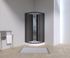 Cabine de douche 85x85x198 cm profilé noir verre transparent 4 mm Pardi