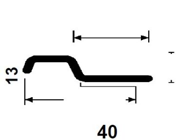 Profilé poignée aluminium anodisé 40 x 13 mm 2,50m CQFD