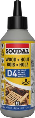 Colle à bois extérieur D4 PU biberon 250 g - SOUDAL