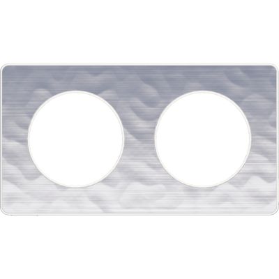 Plaque de finition 2 postes aluminium effet martelé - Odace Touch SCHNEIDER ELECTRIC