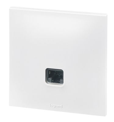 Prise RJ45 encastrable complète Blanc - Neptune LEGRAND