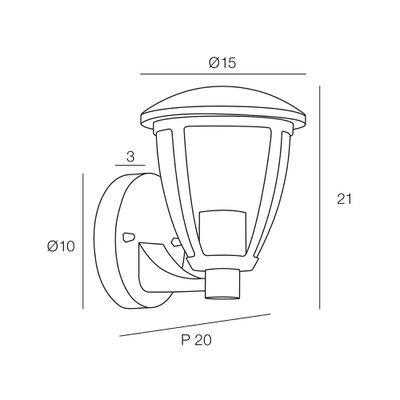 Applique extérieur montante E27 Lisboa IP44 15W - COREP