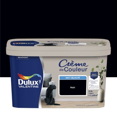 Peinture Crème de Couleur Noir mat 2,5 L - DULUX VALENTINE