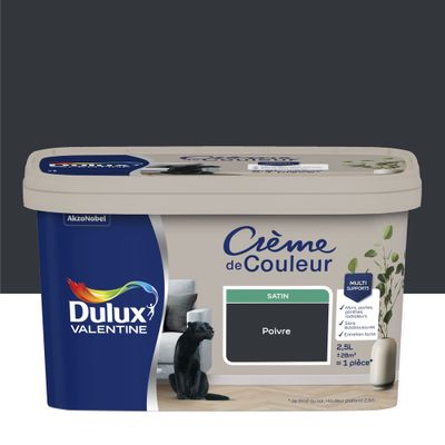 Peinture Crème de Couleur Poivre satin 2,5 L - DULUX VALENTINE
