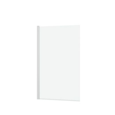 Pare-baignoire rabattable 120x70 cm profilé blanc verre transparent Essentiel - AURLANE