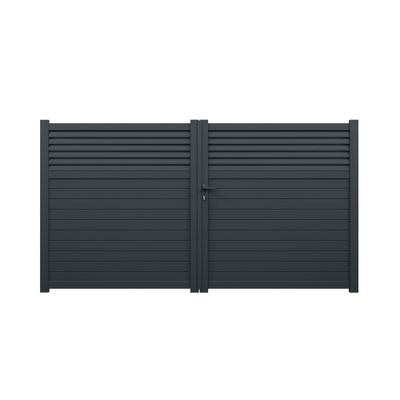 Portail battant aluminium JASMIN l.3,00 x H.1,634 m gris livraison directe à domicile GARDEN GATE