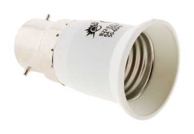 Adaptateur de douille électrique B22 vers E27 plastique blanc - ZENITECH