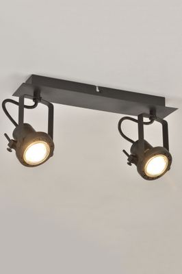 Réglette 2 spots GU10 Zack noir 2x50W - COREP