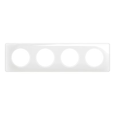 Plaque de finition 4 postes Blanc émaillé - Céliane LEGRAND