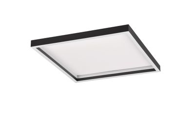 Plafonnier LED carré Rotonda noir 2600 lumens blanc chaud - REALITY