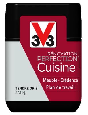 Peinture de rénovation cuisine finition satinée tendre gris 75 mL - V33