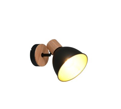 Spot E27 Delume noir et bois 40W - REALITY