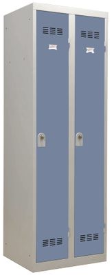 Vestiaire monobloc industrie propre 2 colonnes perle/bleu 180 x 60 x 50 - SNOR