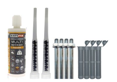 Kit de cheville chimique Polifix SF et canules tamis tiges filetées 110 BATIFIX