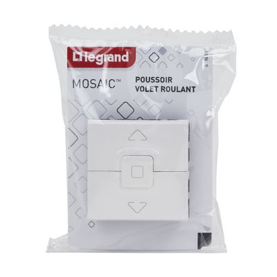 Interrupteur volet roulant encastrable 3 boutons 2 modules Blanc - Mosaic LEGRAND