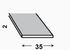 Profilé plat aluminium brut 35 x 2 mm 1 m CQFD