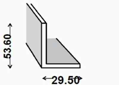 Cornière inégale damier aluminium brut 29,5 x 53,6 mm épaisseur 2 mm 1 m CQFD