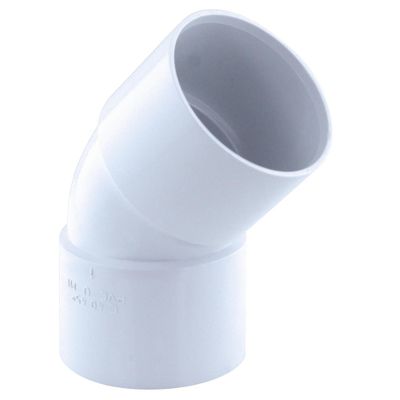 Coude PVC évacuation 45° femelle/femelle Ø40 blanc - FITT
