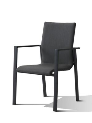 Fauteuil de jardin AJACCIO aluminium noir - BOCARNEA