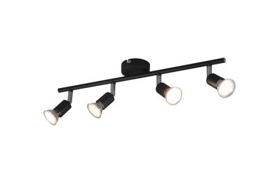 Réglette 4 spots GU10 Paris noir 4x35W - REALITY
