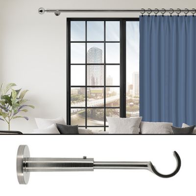 Support ouvert extensible en métal de 180  à 250 mm diam 28 mm Finition Chromé - MOBOIS