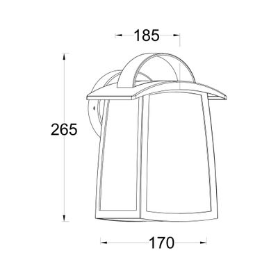Applique extérieur E27 Kelsey M noir IP44  40W - COREP