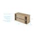 Meuble de salle de bains Timber 2 tiroirs + niches 100 x 56 x 46 cm MDF chêne naturel - AURLANE